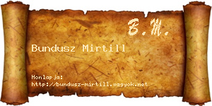 Bundusz Mirtill névjegykártya